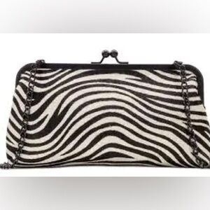 PATRICIA NASH Zebra Haircalf Potenaz Frame Clutch, NWT